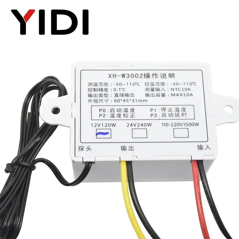 마이크로 컴퓨터 온도 컨트롤러, W3001, W3002, DC12V, 24V, AC110, AC200V, 디지털 온도 조절기, 온도 조절기, 가열 냉각 제어
