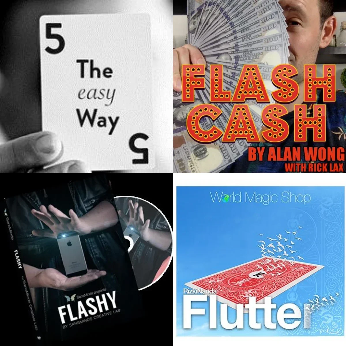 

Five The Easy Way by Mark Elsdon，Flash Cash By Alan Wong，Flashy BY SansMinds Creatrive Lab，Flutter Rizki Nanda-magic tricks