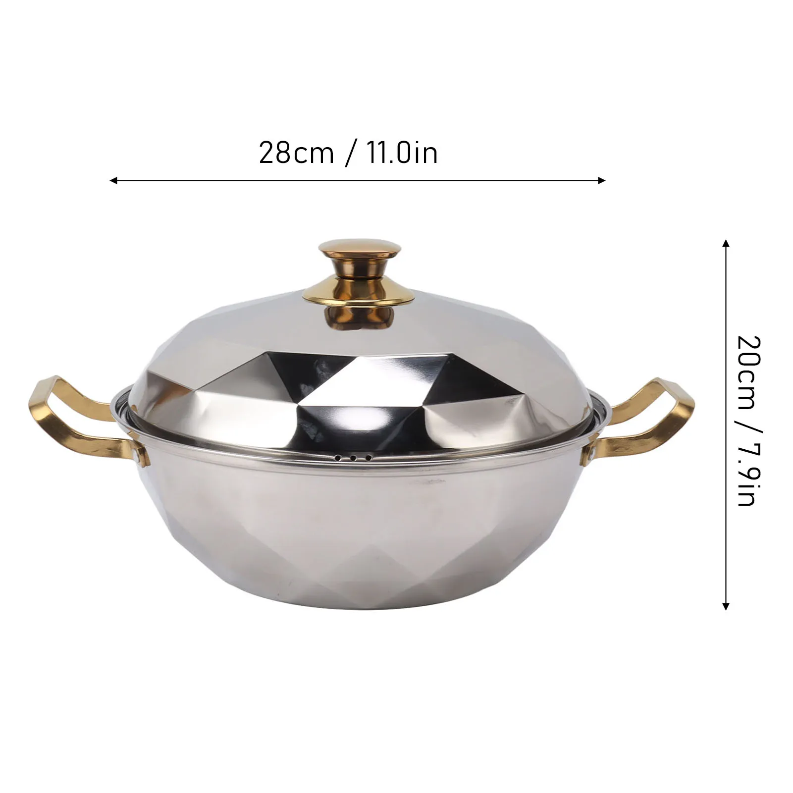 28x20cm Steam Pot, Multipurpose Stainless Steel Steam Pot with Steaming Plate Double Layer for Induction Cooker Kitchen Gadgets