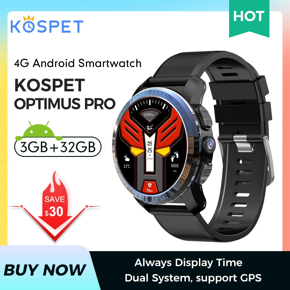 KOSPET OPTIMUS Pro 3GB 32GB Android 4G Smart Uhr GPS 1.39 \
