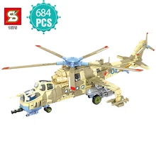 

Technology Military Series MI24 Aircraft 1675 Armed Soldiers Police Aircraft Model Building Blocks Children's Toys Birthday Gift