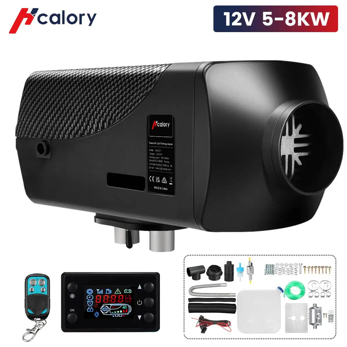 Hcalory Air Diesel Heater 5-8KW 12V Car Heater Great switch Parking Heater Equipped with remote control for Forklift Truck BUS