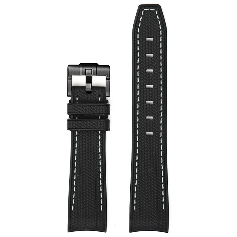 Silicone Rubber Curved End Diving Wrist Band Strap - 20mm