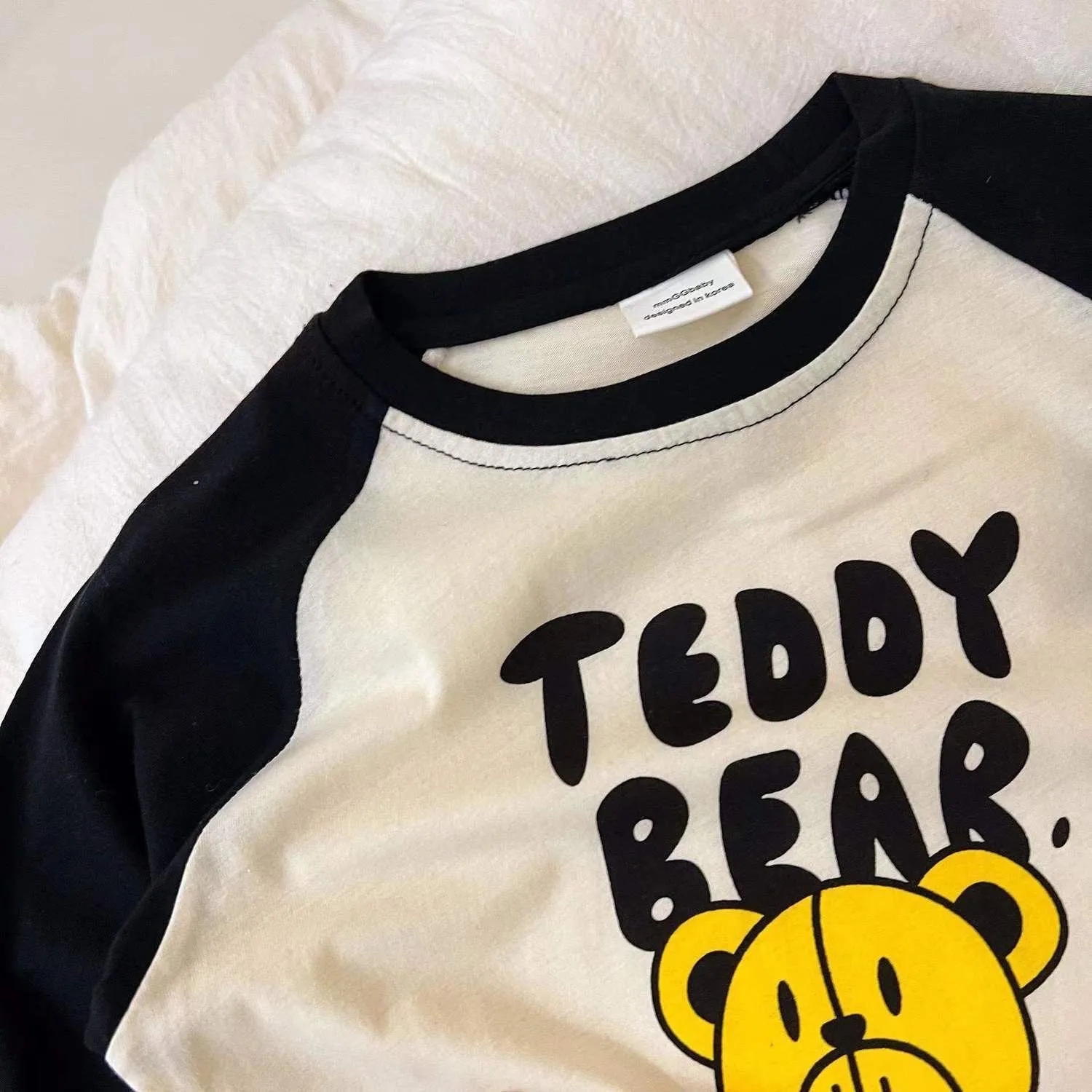 Cartoon Spliced Long Sleeve T-shirt Baby Costume Autumn Fashion Casual Bottoming Shirt Printing Pullover Tops For Boys And Girls 5