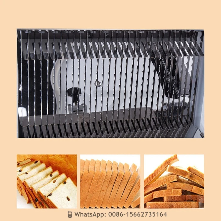Commercial Mechanical Bakery Bread Shop Cutting Cutter Toast Slicing Machine, Automatic Adjustable Electric Bread Slicer Machine