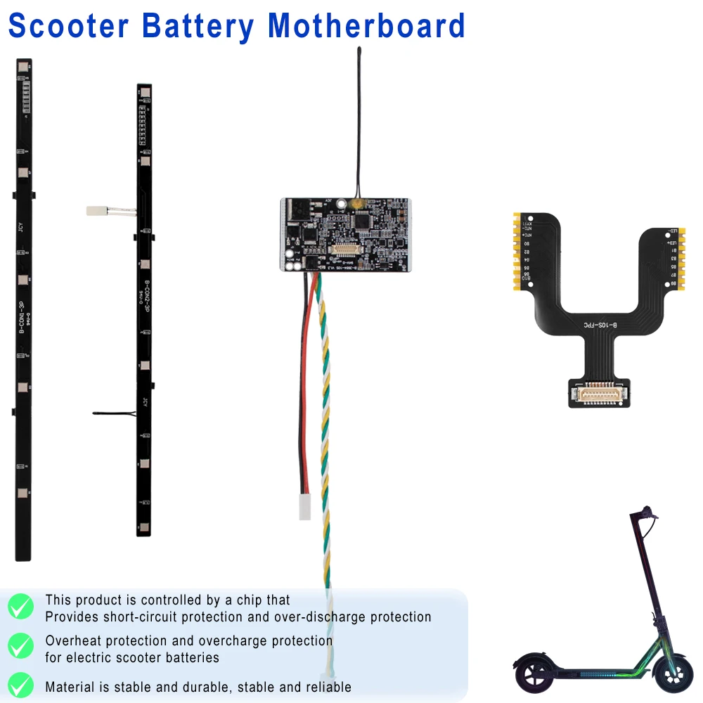 Carte De Protection Batterie Pour Scooter Xiaomi M365 - PCB De Remplacement Avec Fils - Protection Surcharge/décharge - Dimensions 7x4x1 Cm - 9