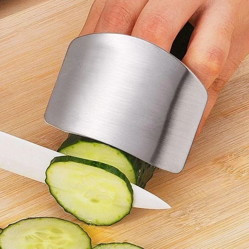 1pc Finger Protection Stainless Steel Kitchen Tool Hand Finger Protector Knife Cut Slice Safe Guard Knife Kitchen Gadgets