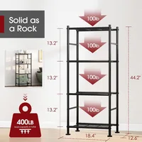 Storage Shelves - 4 Tier Shelf Organizer, Heavy Duty Garage Shelving Unit with Leveling Feet, Stable Metal Shelves Organizer 2
