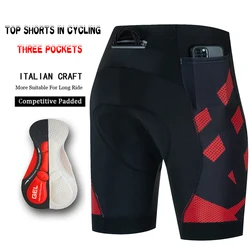 3 pockets Cycling Shorts Men Team Bike Shorts Pad Breathable MTB Bicycle Downhill Shorts Cycling Pants bretelle ciclismo homem