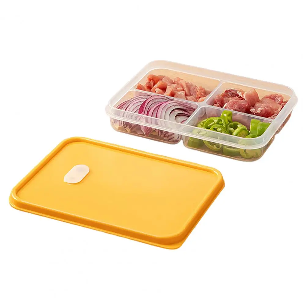thumbnail image 1 of Contenedor de alimentos apto para refrigerador, bandeja para verduras dividida a prueba de fugas con tapa para conservación de alimentos en el refrigerador, almacenamiento reutilizable para carne, 1 of 5