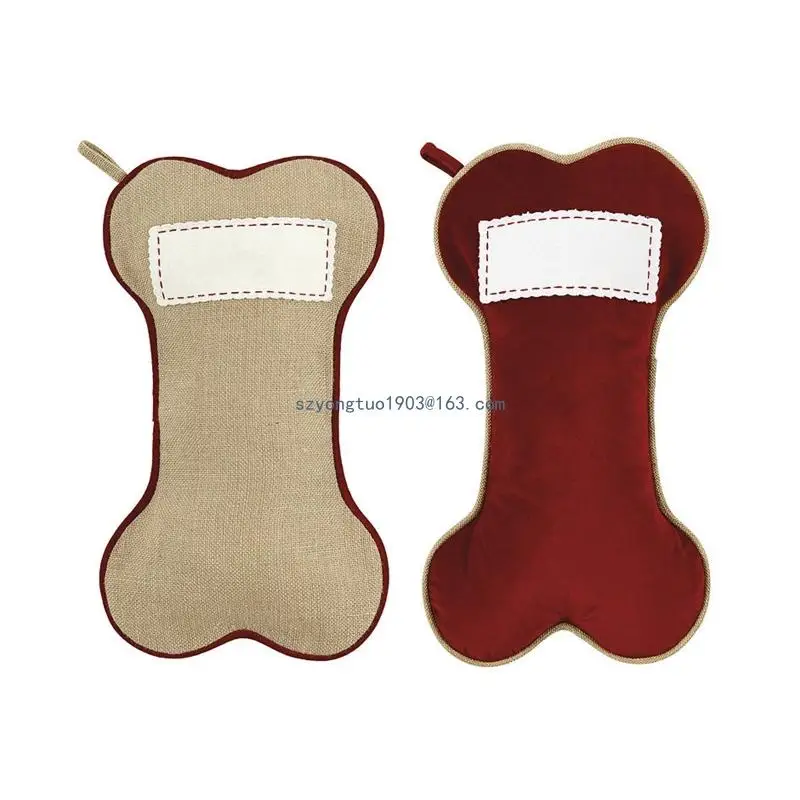 

Рождественский чулок из собачьей кости, кулон, сумка для лакомства, Рождественская елка, декор, заполненная подарочная упаковка