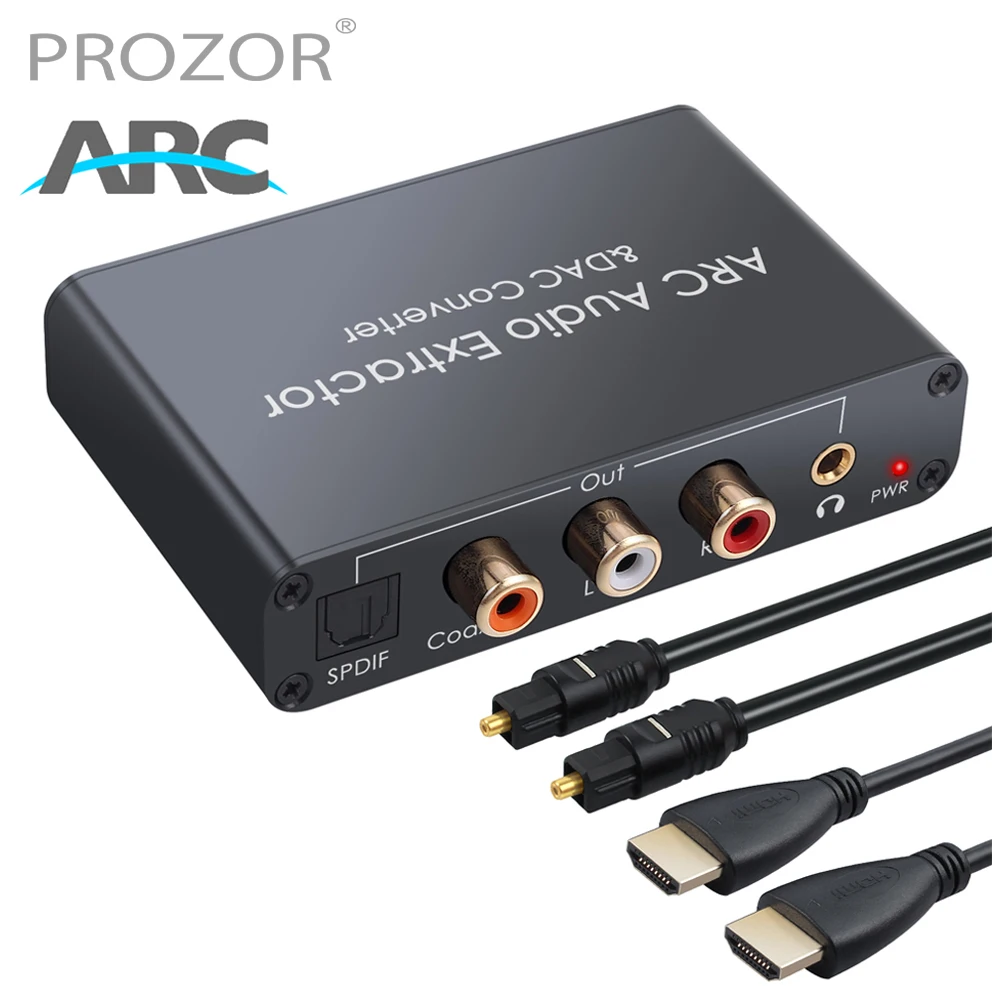 ødemark Giotto Dibondon Mellemøsten PROZOR DAC Audio Converter HDMI-compatible Audio Return Channel Digital to  Optical Coaxial to Analog 3.5mm Audio Adapter