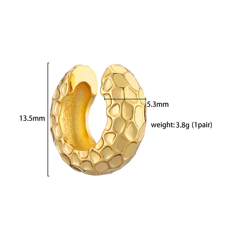 Ear Clip Earrings Clip Earrings Ear Clip Ear Accessories Gold Color Round Ear Cuff Clip on Earrings for Women