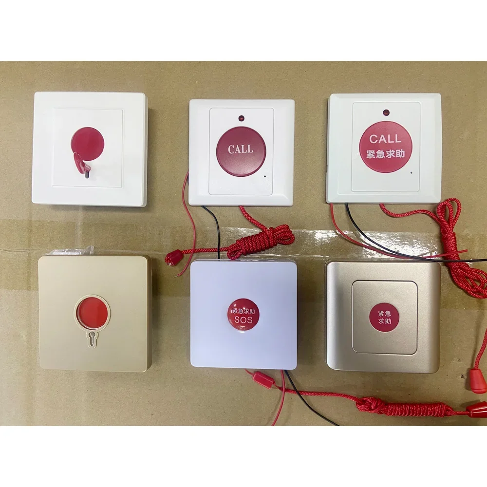 10Pcs Wire Wall Mounted Emergency Button For Hospital Wash Room Waterproof SOS Call System Switch Pull Rope Alarm