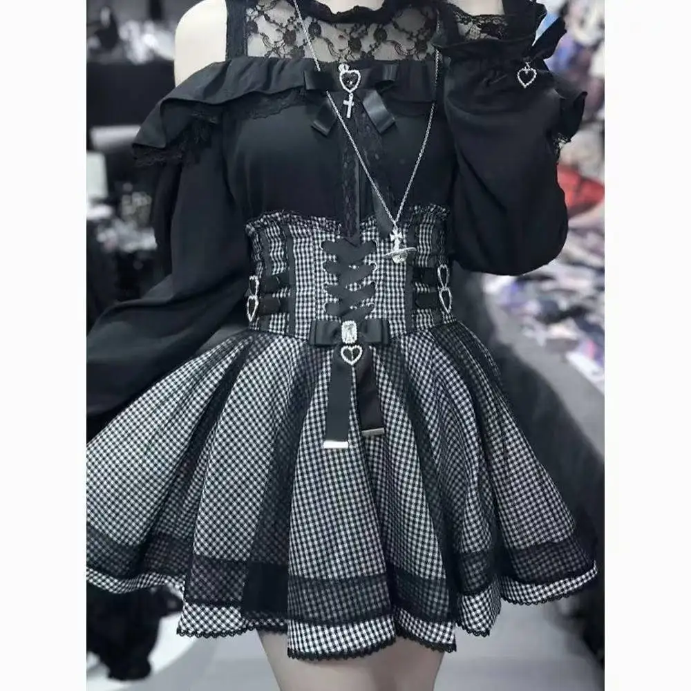 Lolita Sweet Solid Skirt Hot Girls High Waist Slim Y2k Mini Skirt Japanese Sweet Kawaii Fashion Skirt Korean Chic Woman - Image 3