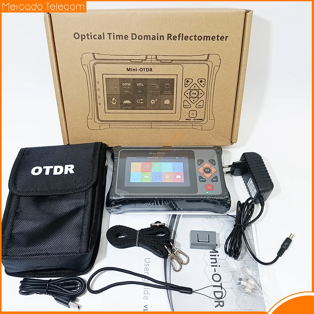 

980EXT Pro mini OTDR Reflectometer with OPM OLS VFL Touch Screen 26/24dB SC FC 1310nm 1550nm Fiber Optic OTDR Fiber Tester