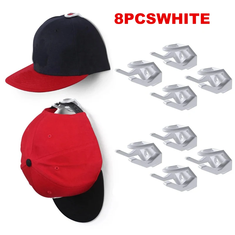 12 Ganci Adesivi Per Cappelli Da Parete - Organizer Da Parete In Plastica, Porta Cappelli Per Baseball, Berretti, Armadio E Stanza, Portata 2kg - 5