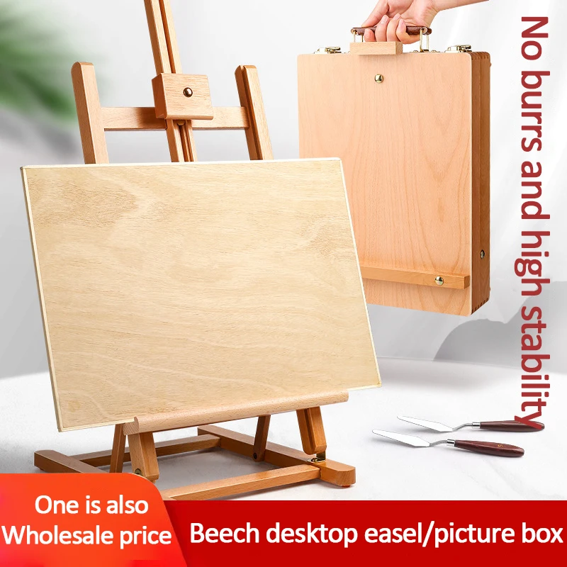 Beech desktop easel art students sketch oil painting wooden easel children's painting sketch portable display stand