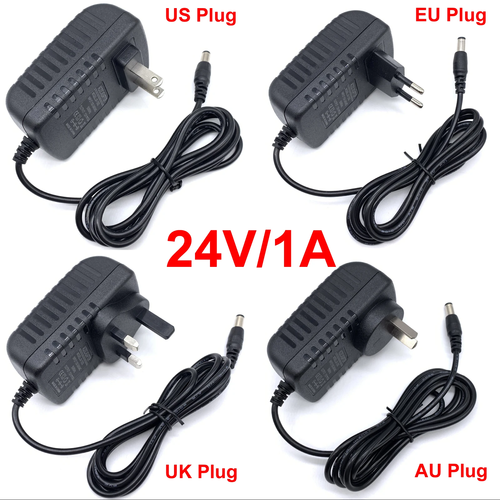 Charger Adapter Power Supply Adapter Battery Charger Adapter Toothbrush Charger Adapter 100/240V AC DC 24V 1A 1000MAH For monitor cctv LED LIGHT USB EU/US/UK/AU Plug 5.5mm*2.5mm 5521