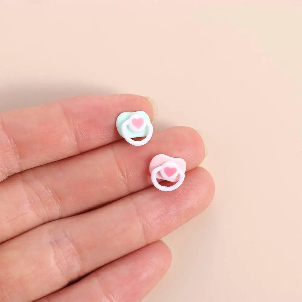 4Pcs Pacifier Model Mini Doll Pacifier Plastic Miniature BJD Doll Dummy Pacifier Cute Pink/Blue Doll Pacifier Accessories OB11