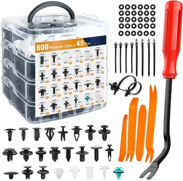 100 Clips De Fixation Auto Plastique - Pour Panneaux De Porte, Garniture De Toit - Installation Poussoir, Résistants à L'eau