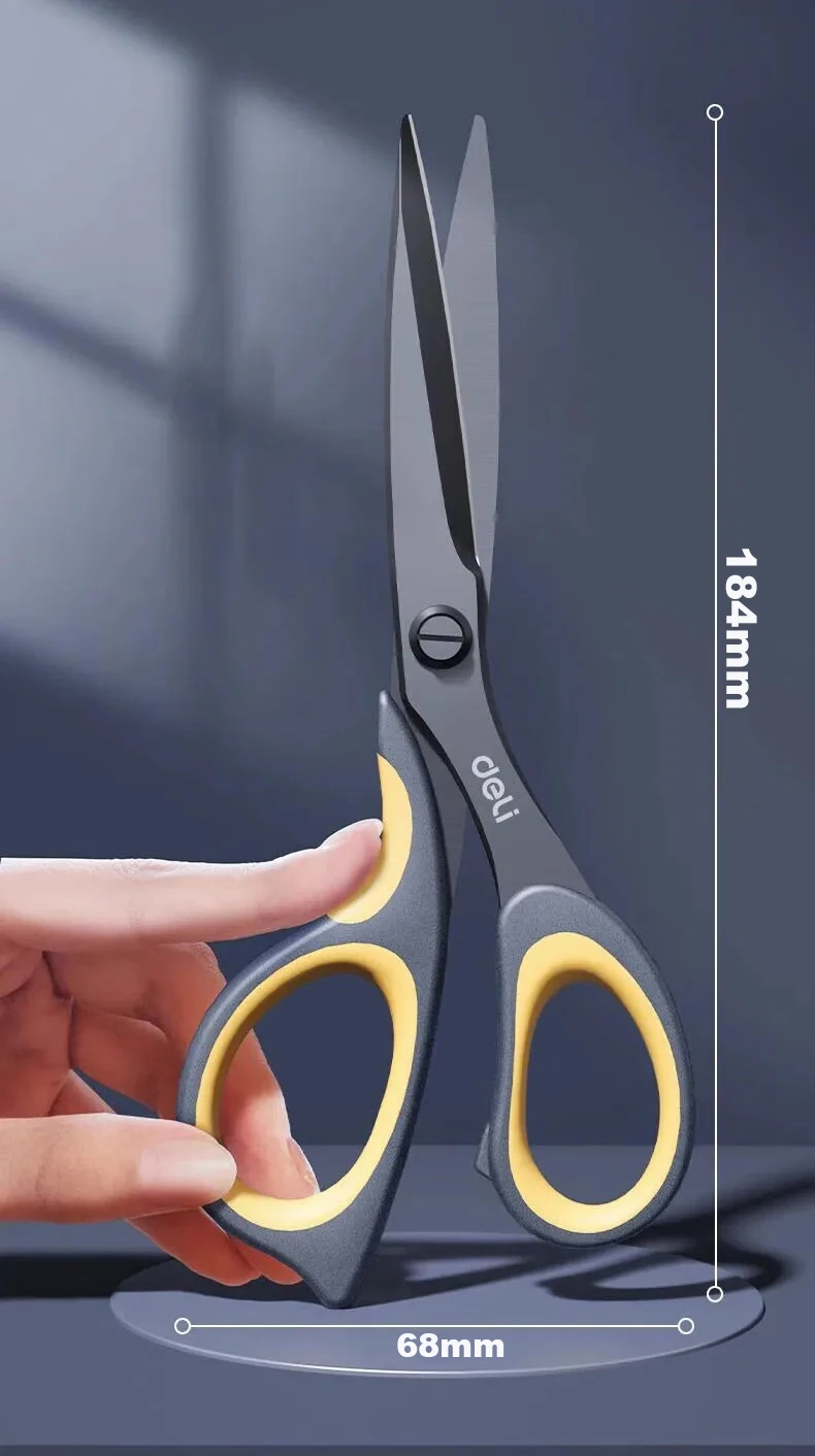 Anti-Stick Scissors - 175mm Deli Craft  Stationery Tool for Office School DIY