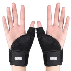 Flexible Wrist and Thumb Support Brace for Tendonitis and Arthritis - Breathable Protector Guard for Both Hands (1 pair - black)