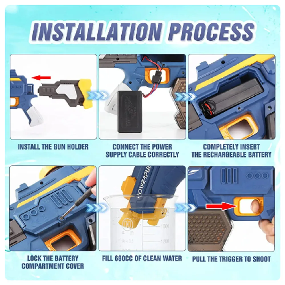 Free Shipping Electric Water Gun Powerful Water Blasters Squirt Guns Large-capacity Water Tank Summer Swimming Pool Outdoor Toy 5