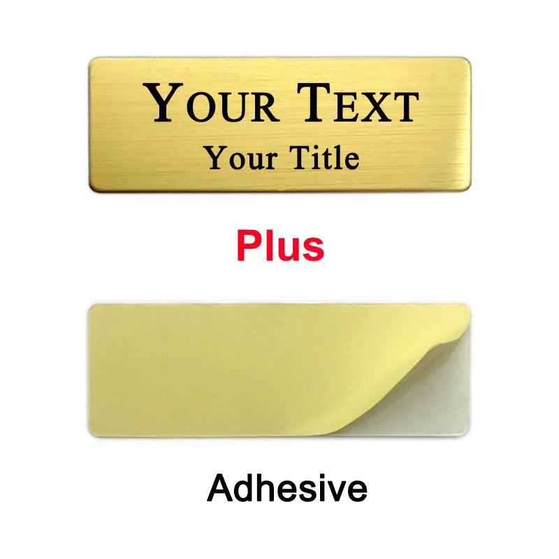 7x2.5CM Engraved Your Logo Text Plate Custom Badge Personalize Brooch Pin Double Sided Tape Magnet ID Door Wall Mailbox Name Tag