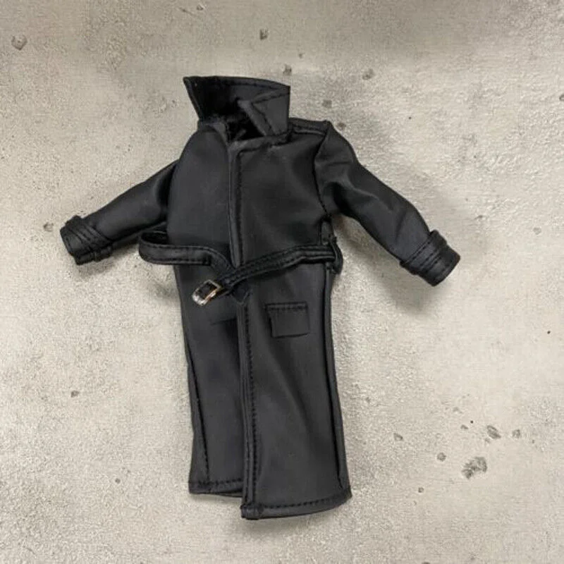 Maßstab 1/12 Sodier Verdrahteter Schwarzer Kunstleder Trenchcoat Für 136903012910