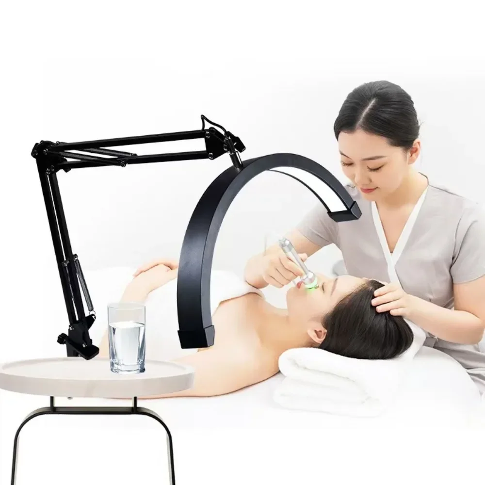 LED Half Moon Lash Light Temperature 3000K-6000K Floor LED Ring Lamp for Beauty Facials Skincare Tattoo Eyebrows Filming