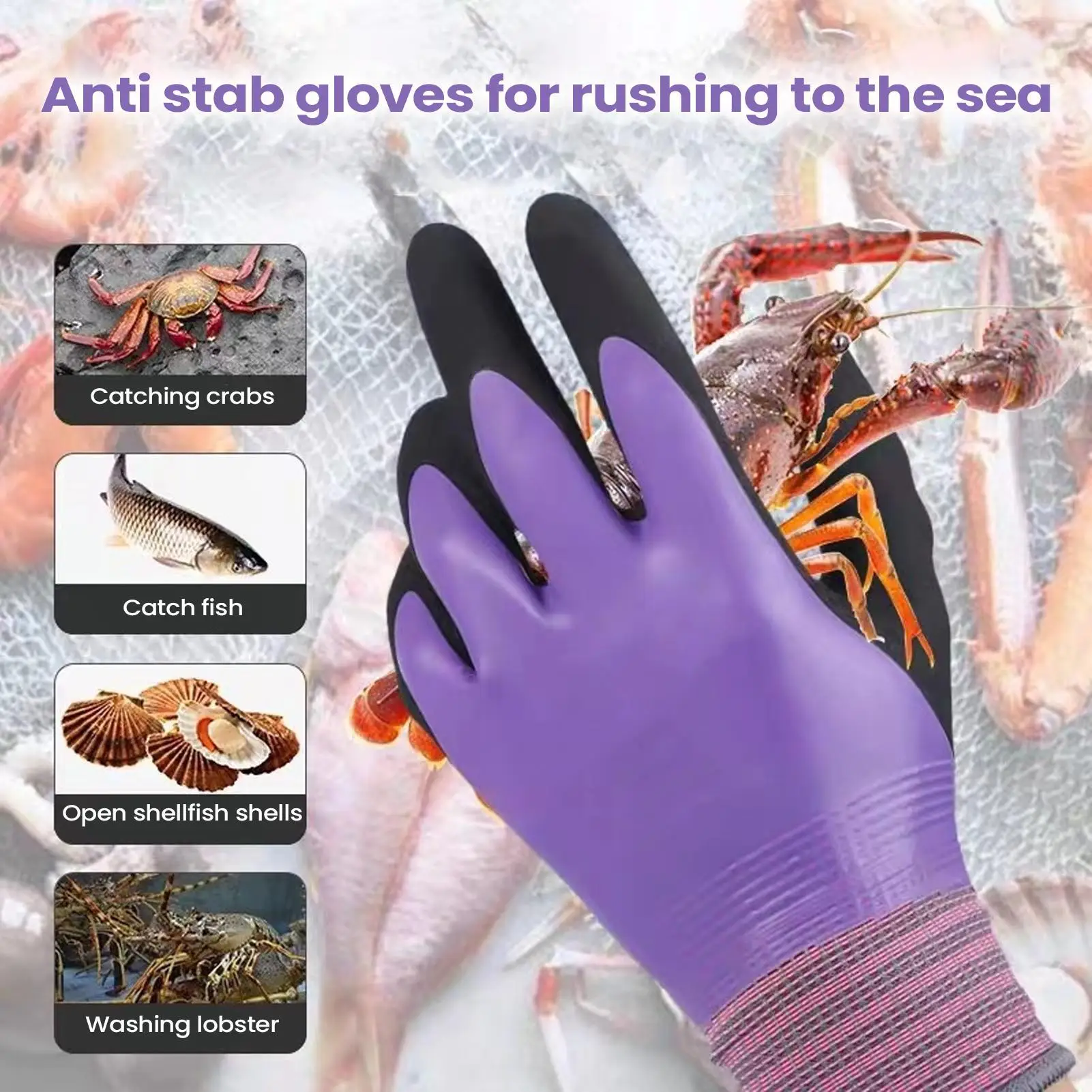 Latex Gloves protective work gloves Safety Work Gloves for Women Work Cleaning Kitchen Cooking Gardening Oven Seafood - 4
