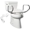 Assurance 3" Raised Toilet Seat with Handles and Bidet Attachment, Clean Shield Guard, Secure Hinges, Elongated, White 1