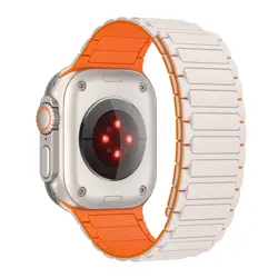 Silicone Magnetic Band for Smartwatches - Elegant and Versatile Wristband Bracelet (Starlight orange)