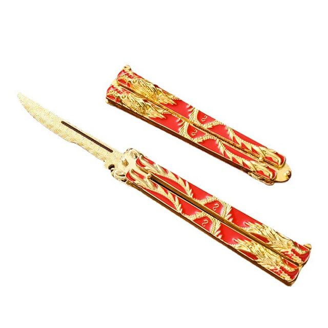 Hot Sale 14CM Zinc Alloy Butterfly Knife Folding Practice Knife Outdoor Knife No Edge  Suitable For Outdoor Activities 3