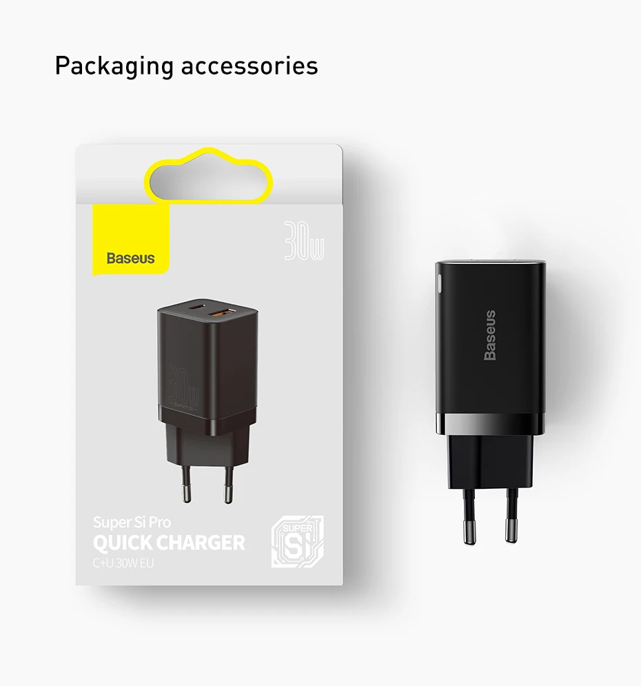 Зарядное устройство Baseus PD 30 Вт с USB-портом для iPhone 14 Pro Max ...