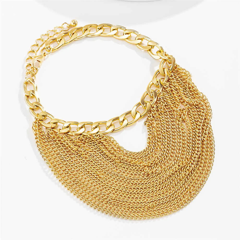 IngeSight.Z Multi Layered Link Chain Tassel Bracelets Anklets for Women Punk Gold Color 11 S6e9e494782e64460a3f6f28e62e3d484y