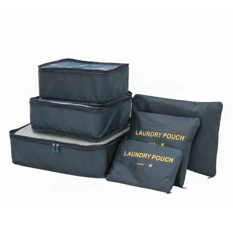 6 PCS Travel Storage Bag Set for Clothes Tidy Organizer Wardrobe Suitcase