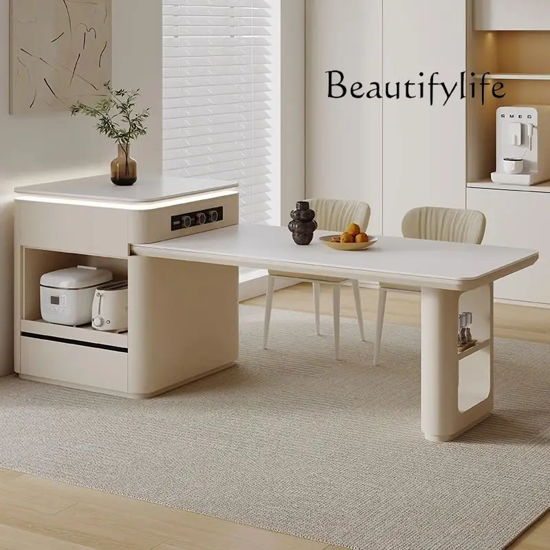 Piatto Di Pietra Tavolo Da Pranzo Dell'Isola Della Cucina Piccolo Appartamento Tavolo Da Pranzo Per Uso Domestico Isola Da Cucina Media Retrattile Int