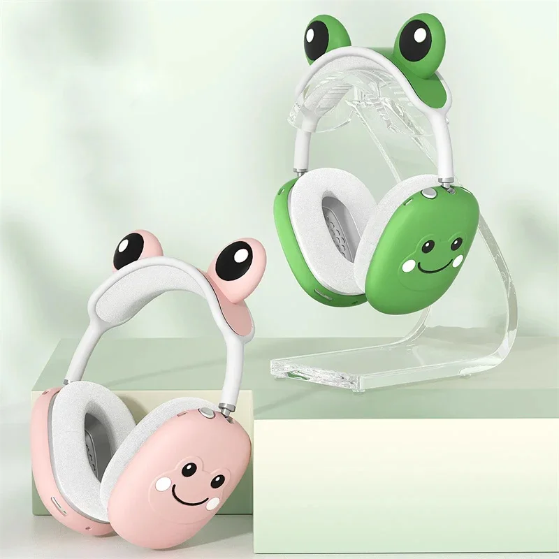 

Skin-friendly For Airpods Max Earphone Case Cartoon Cute Frog Soft Silicon Protective Cover For Apple Airpods Max Headphone Case