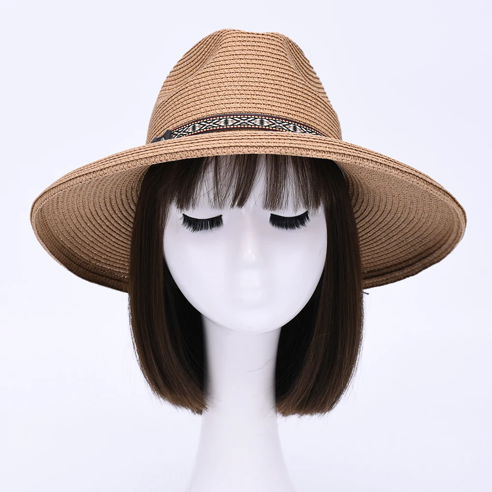 

Jxwatcher Sun Hat for Women Wide Brim Beach UV Protection Summer Hat Men Panama Bonnet Straw Hats Ladies Spring Outdoor Caps New