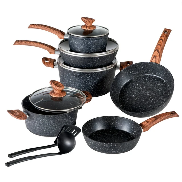 Granitestone 6 Piece Nonstick Stackable Bakeware Set - Black