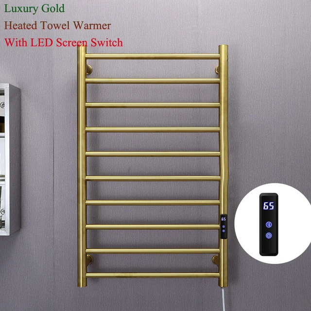110V/240V Nordic Luxury Gold Hidden Wire Intelligent Heated Towel Warmer  80X50cm 304 Stainless Steel For Bathroom,Shower Room - AliExpress