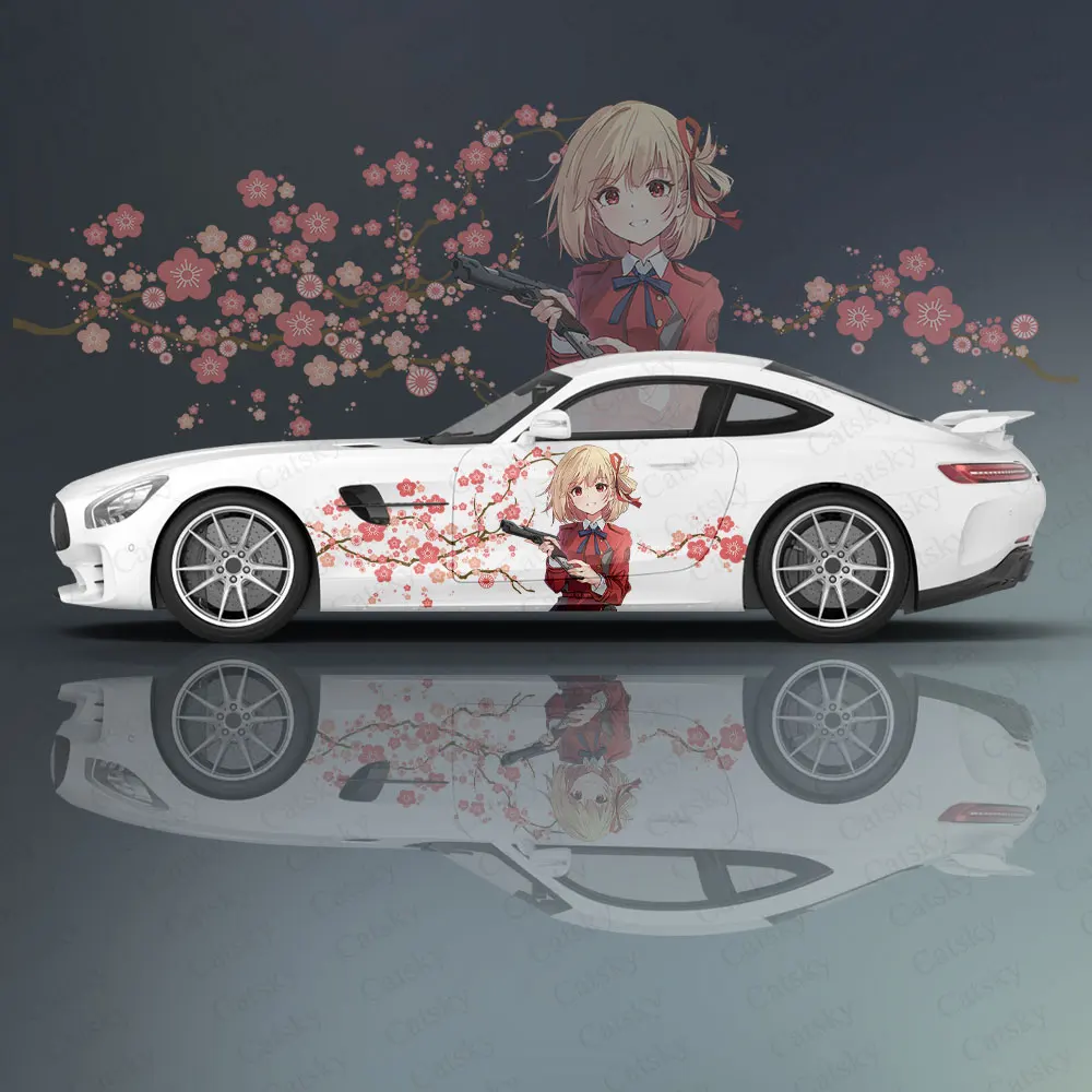 

Custom Anime Lycoris Recoil Car Sticker Decal Hood Door Body Vinyl Sticker Graphic Wrap New Car Sticker Decoration Accessories