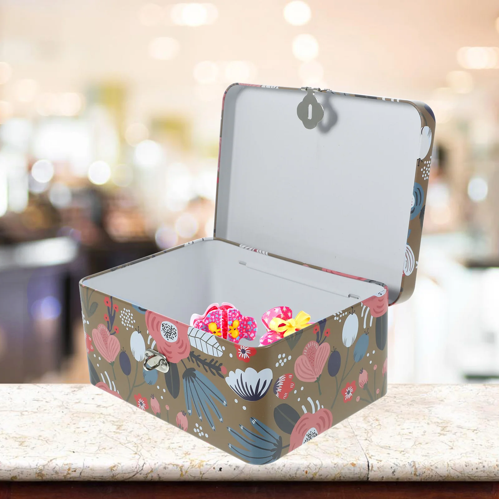 

Decorative Storage Box Tinplate Storage Box Retro Keepsake Box Candies Jars Canister Can Gift Case Chocolate Tea Coffee