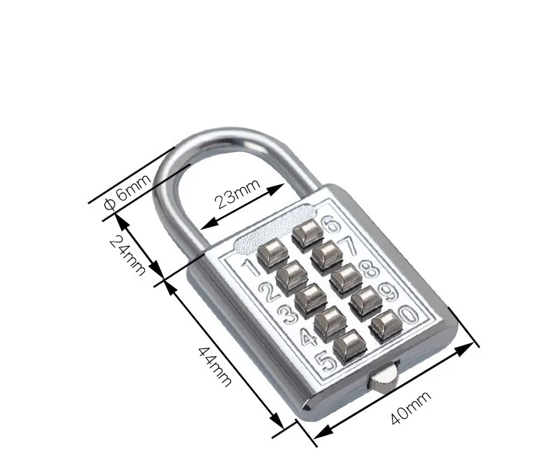 5 Digit Push Button Combination Padlock Silver Number Luggage Travel Code Lock Travel Accessories smart lock deadbolt Access Control Systems