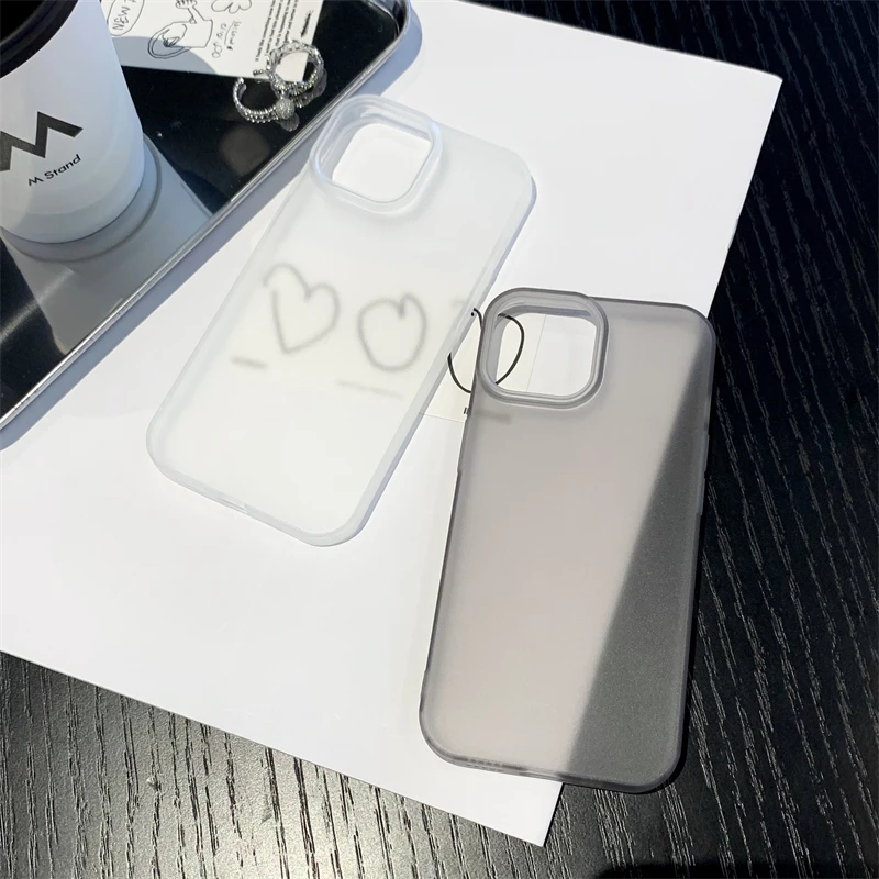 Luxury Transparent Matte Phone Case For iPhone 16 11 12 13 14 15 Pro Max 7 8 Plus XR SE Soft Shock Proof Bumper Back Cover Men