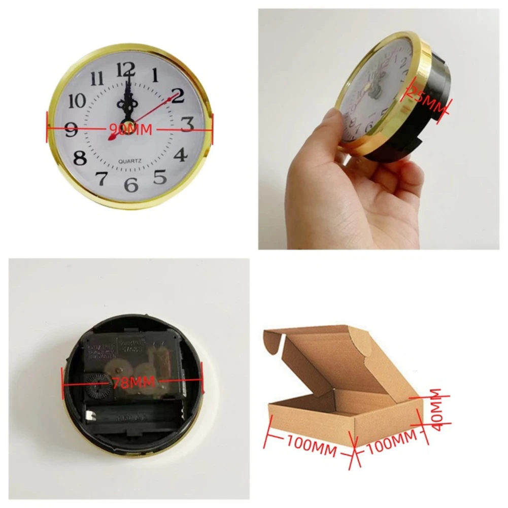 4 Inch Clock Insert DIY 90MM QUARTZ Clock Insert Movement Arabic Roman ...