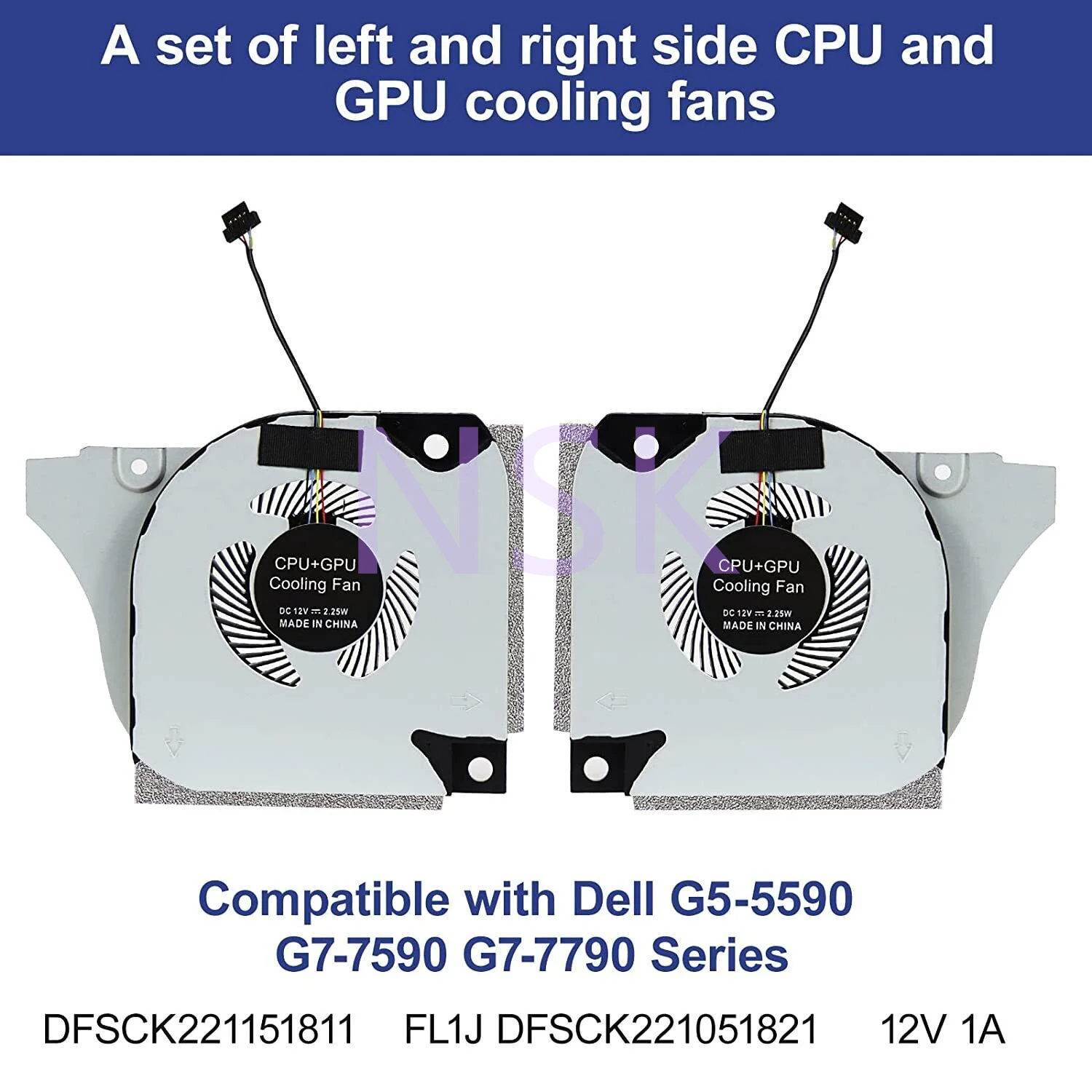 

Genuine Original FOR DELL G5 5590 G7 7790 7590 P82F DC5V GPU CPU Cooling Fan Set 09THTN 006KT2 100% Spot Testing Ok