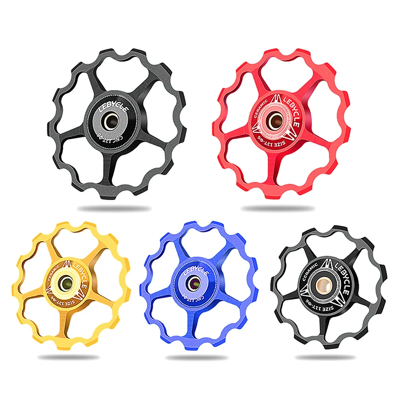 mtb road bicycle rear dial guide wheel 11t 13t jockey wheel rear derailleur pulley guide steel bearing bike bicycle parts access New Bicycle Rear Derailleur Pulley Jockey Wheel Steel Bearing 9T/11T Aluminum Alloy Jockey Wheel Bicycle Jockey Roller